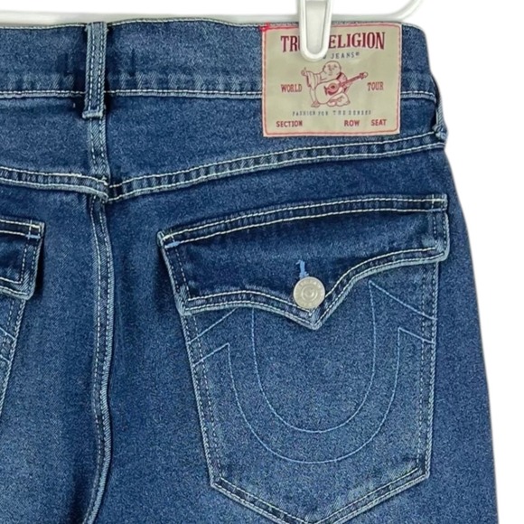 True Religion Men's Stretch Jeans Sz 33x32 Geno Relaxed Flap Pockets Blue NWT - Picture 5 of 12